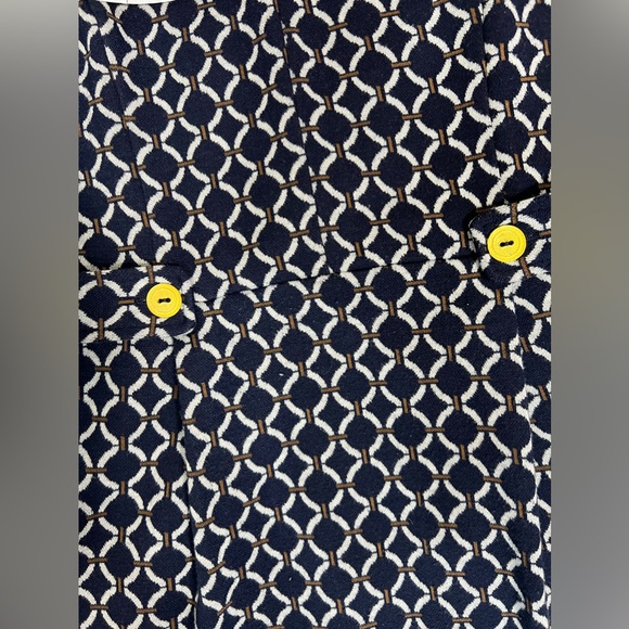 Anthropologie Tabitha Nautical Blue Retro Geometric Print Sheath Dress Size 6 - Picture 7 of 11